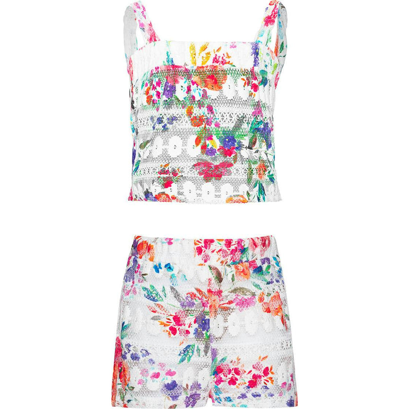 Florencia Lainey Lace Set, White