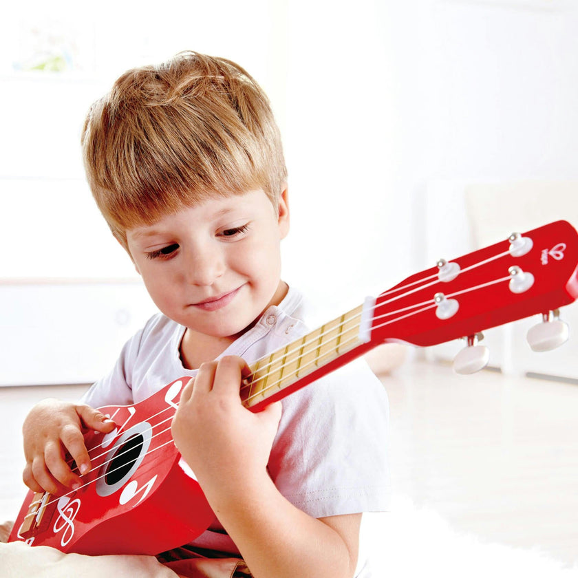 Kid's Wooden 21" Toy Ukulele in Red for Toddlers