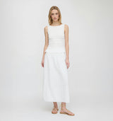The Delphine Nap Skirt - White Crinkle Check