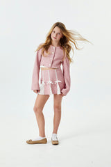 Leah Pink Tweed Two Piece Set