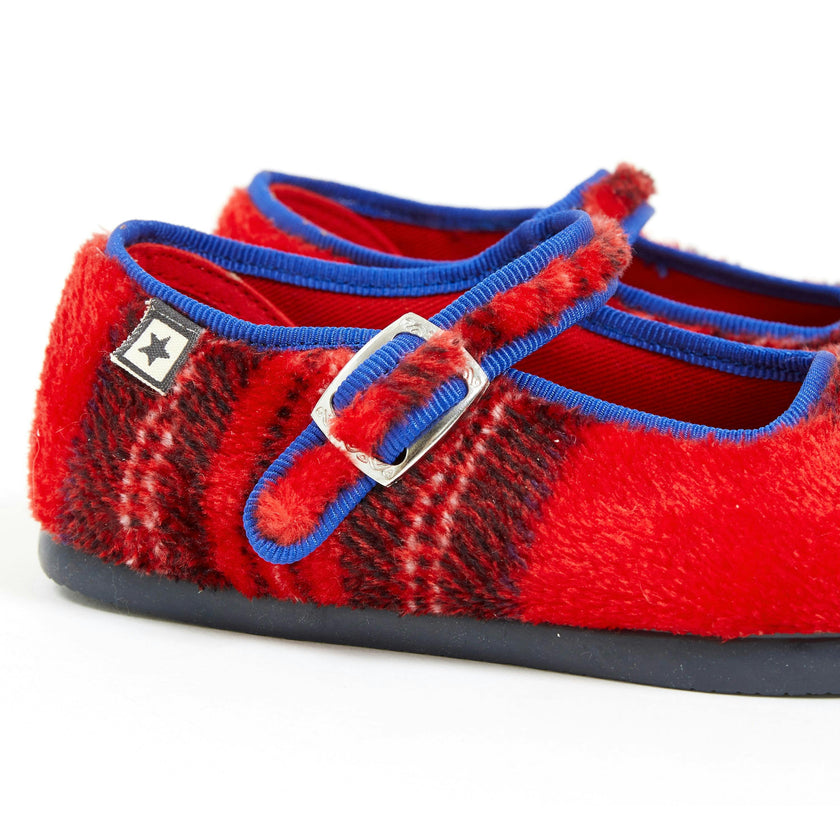 Snap Mary Janes, Red Plaid