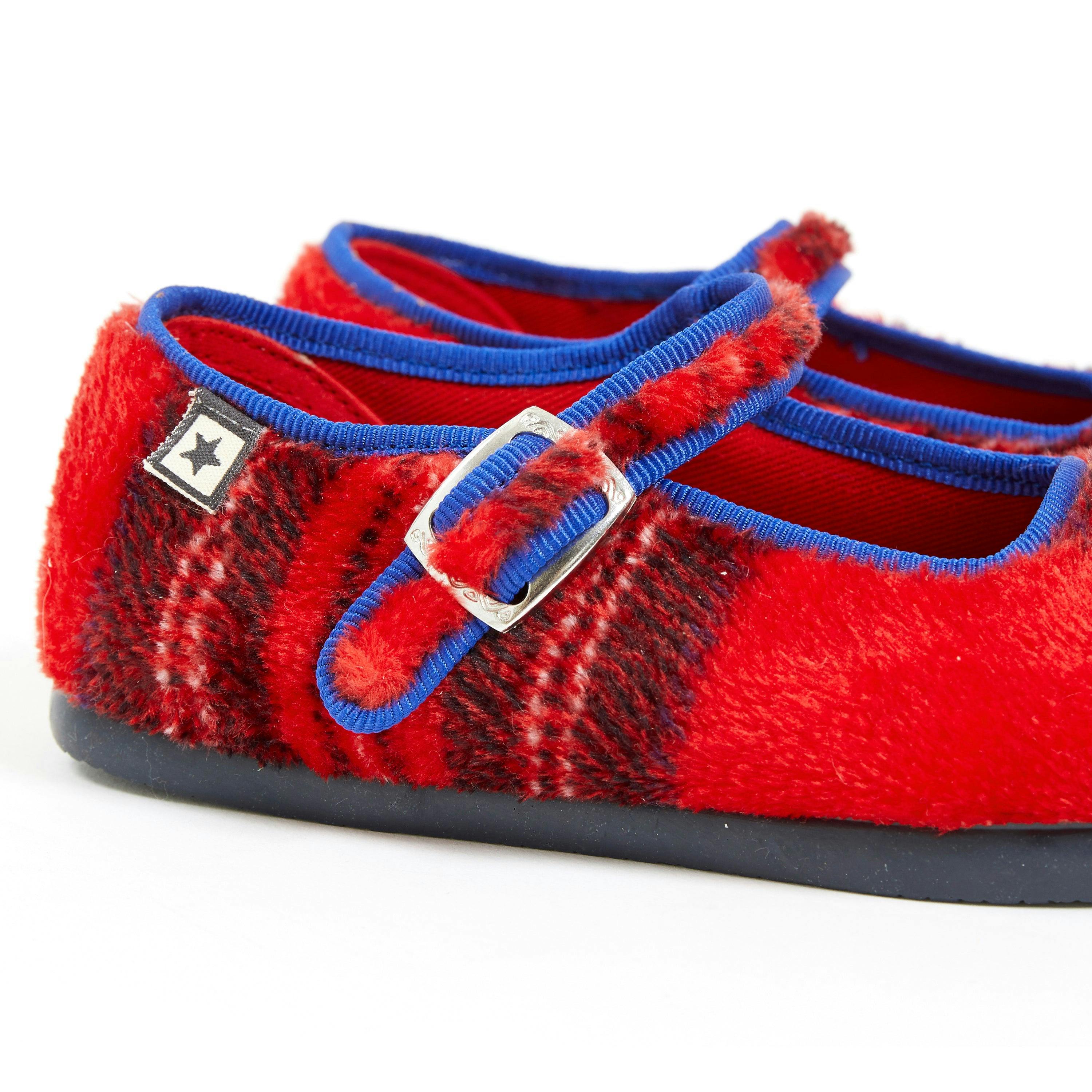 Snap Mary Janes, Red Plaid