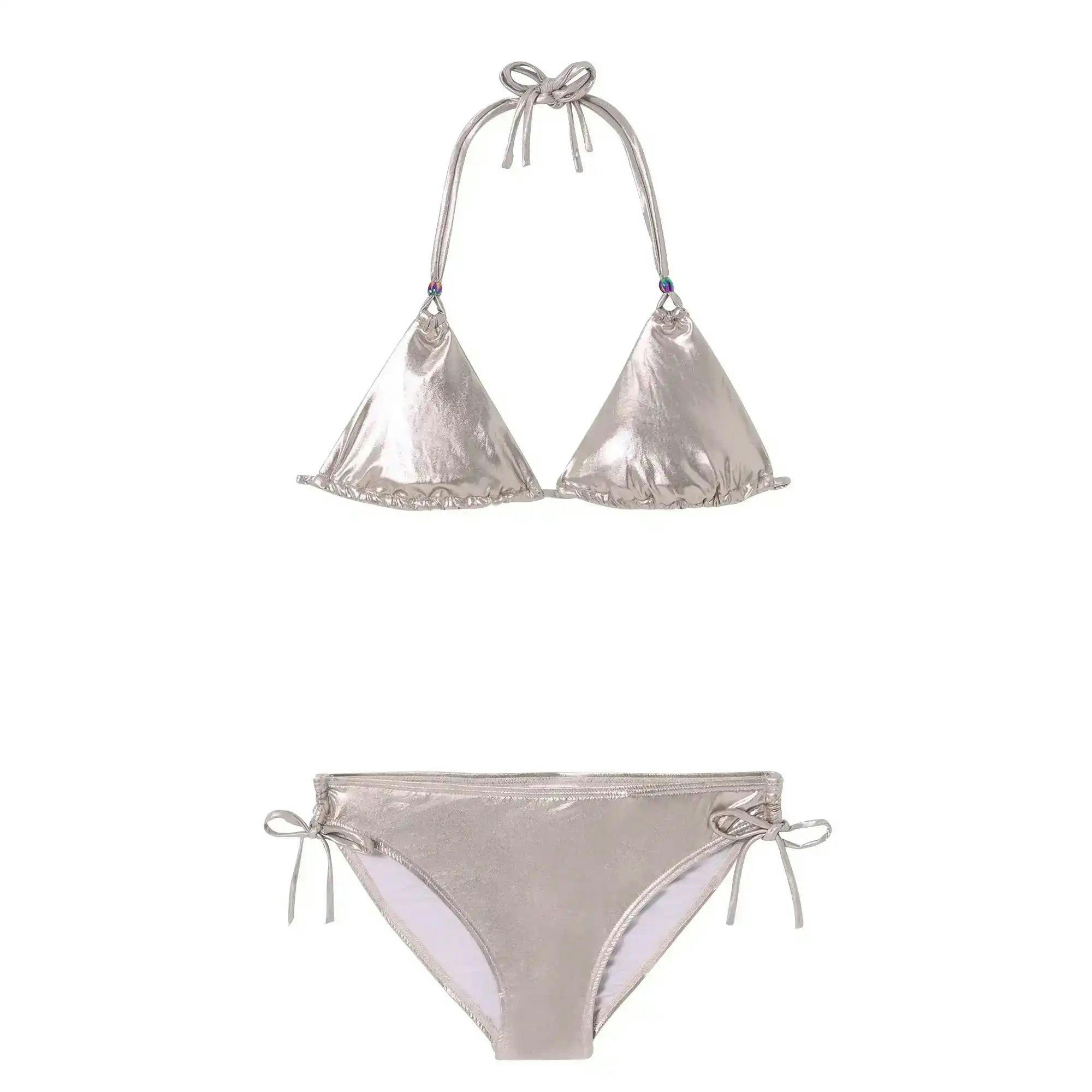 Triangle two-piece swimsuit, pink gold | GLOW 2P