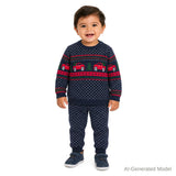Infant Boys (9-24M) Sweater Set | Red Truck Fair Isle