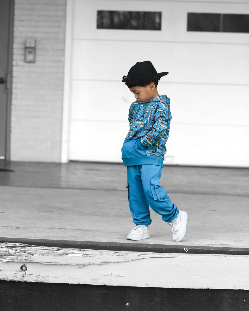 Wishin I Was Fishin' Blue Jogger Set