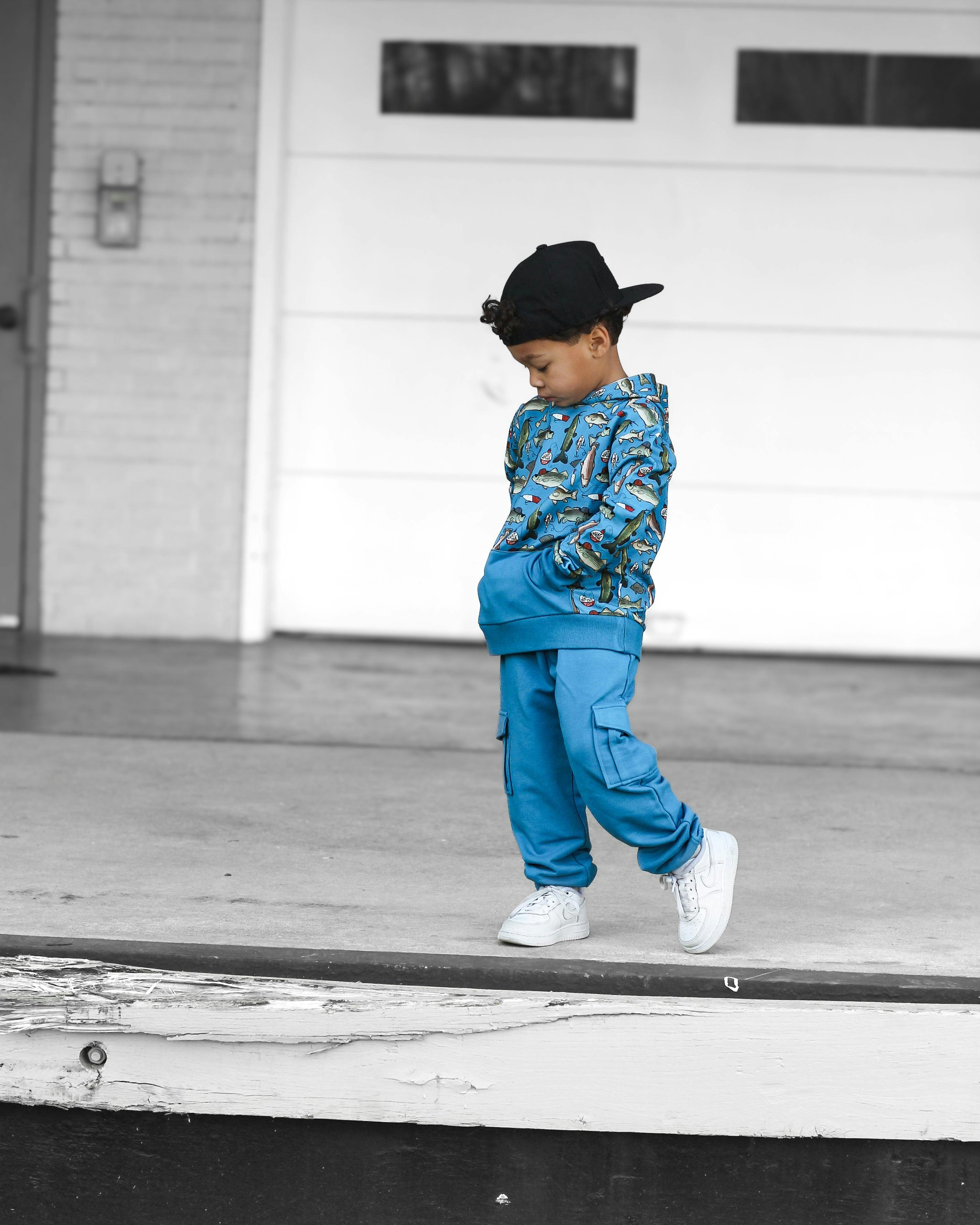 Wishin I Was Fishin' Blue Jogger Set