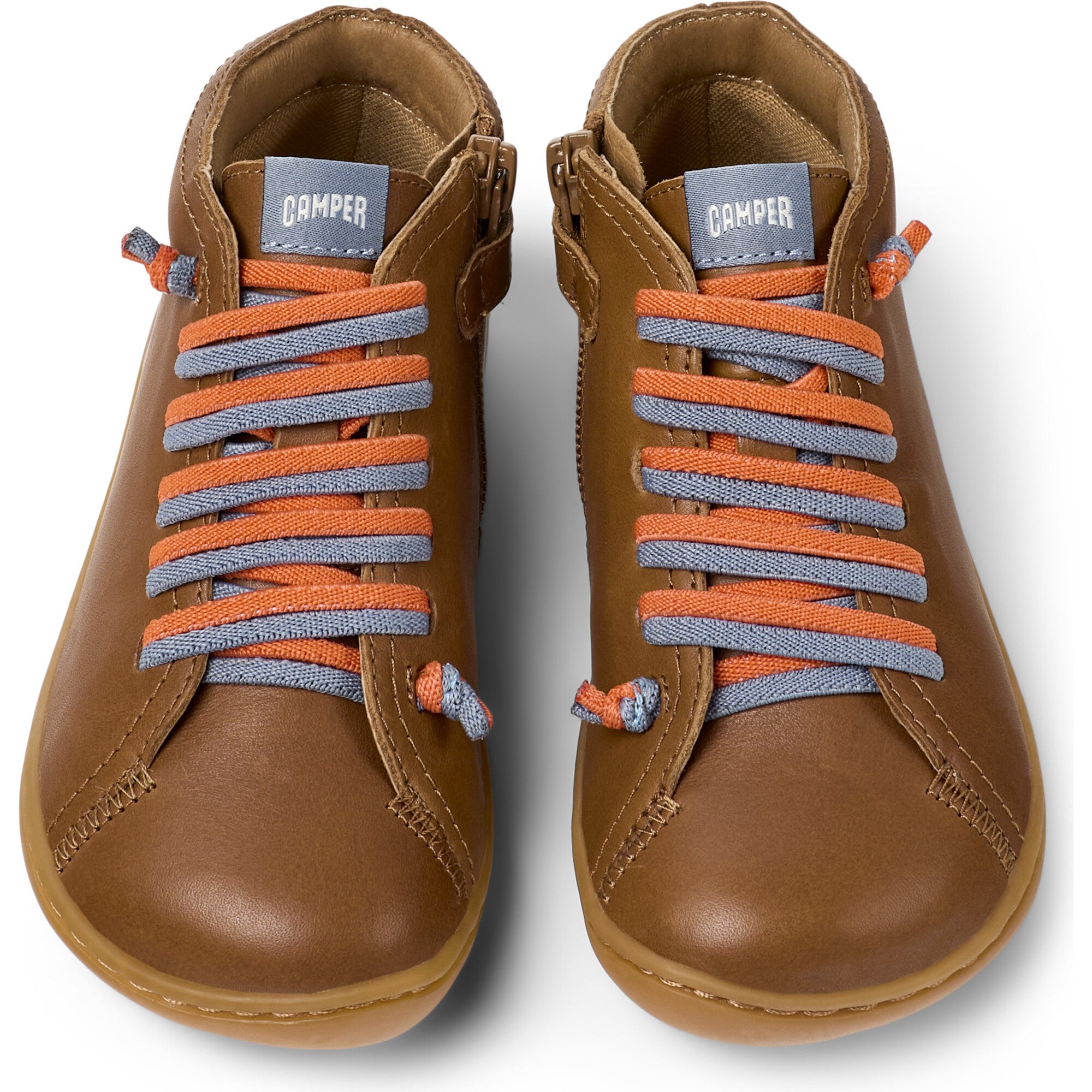 Kids Peu Lace-Up Ankle Boots, Brown