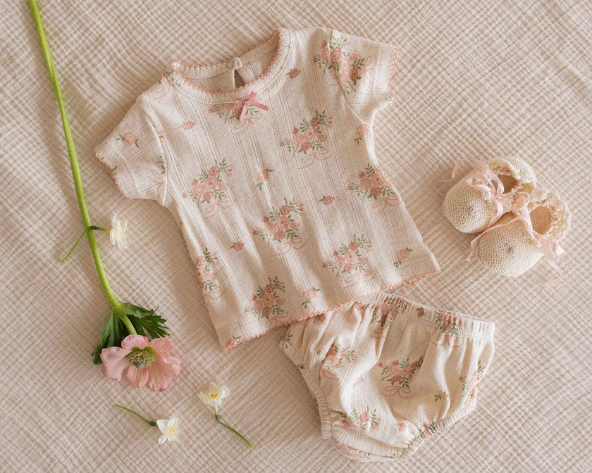 Pointelle Bloomer Set in Parfait Pink