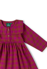 Berry Check Sailor Dress, Multi