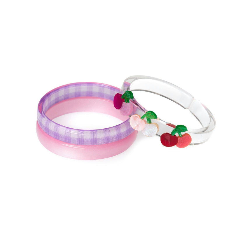 SPR - Cherry Pink & Red Checkered Bangles