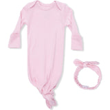 Solid Romance Rose Rib - Knotted Gown and Headband