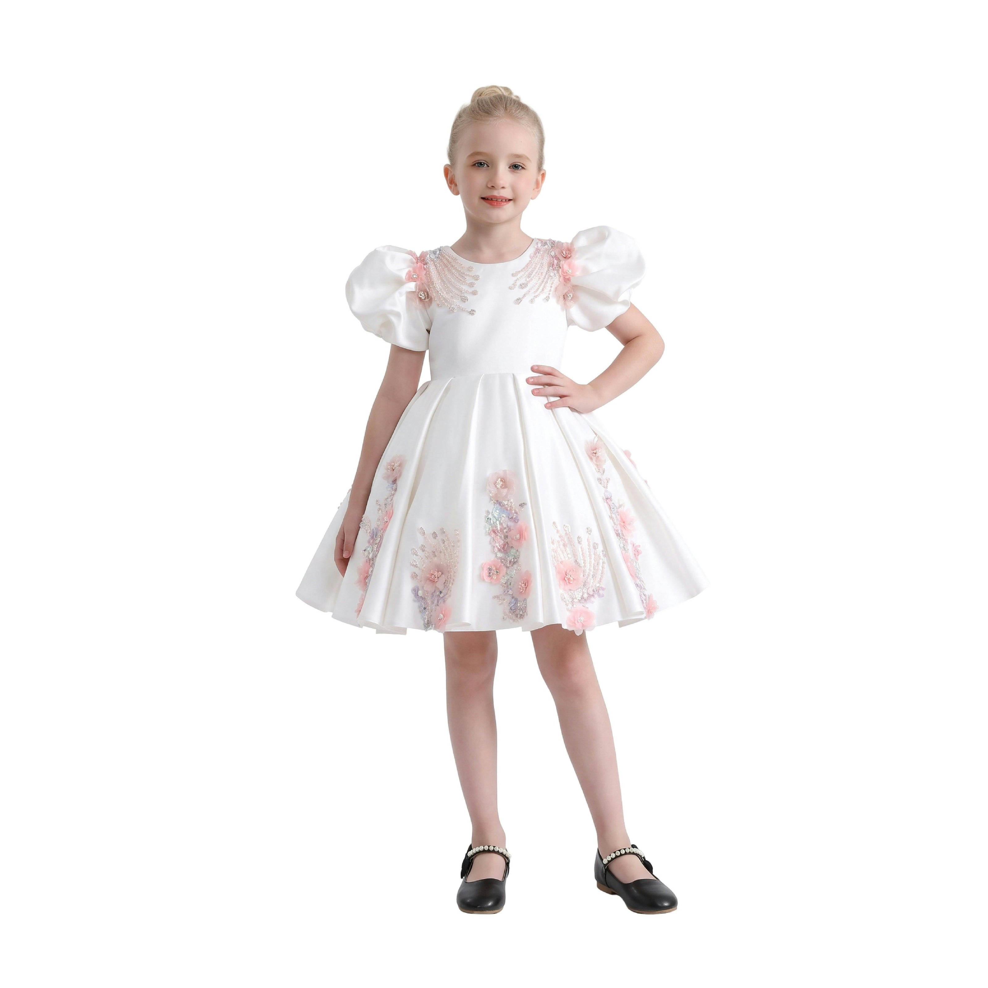 White Noeline Floral Appliqué Dress