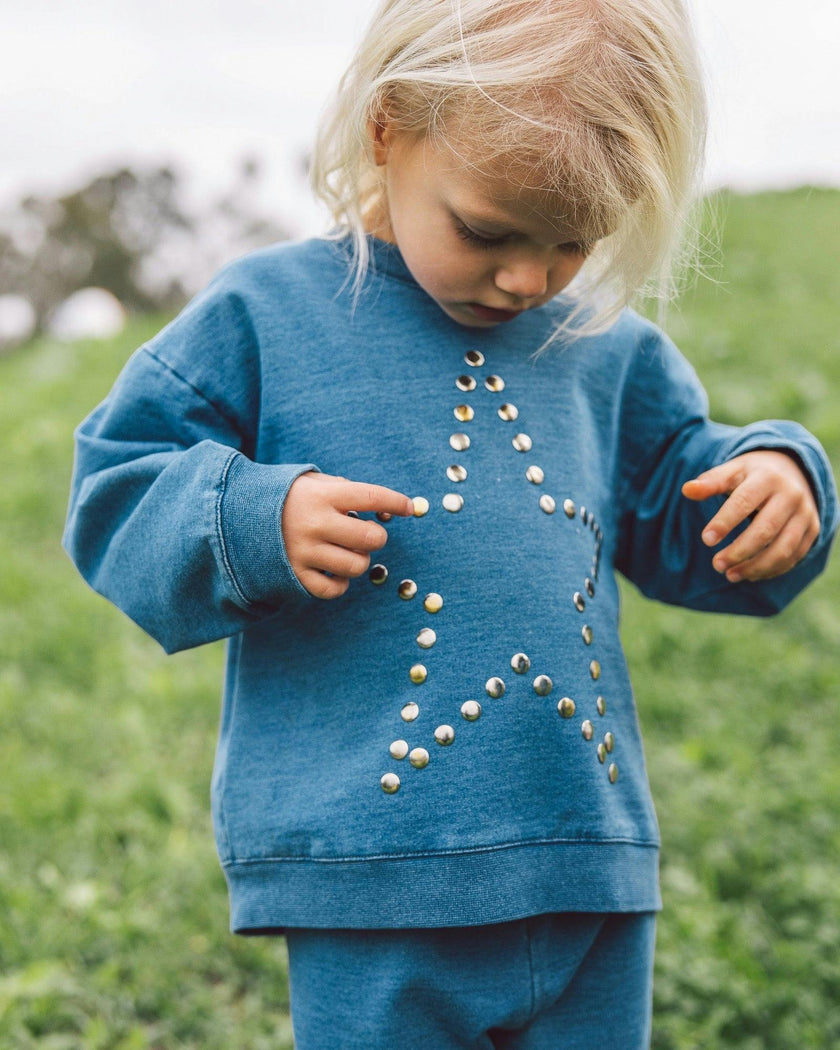 Playtime Knit Denim Set - Blue Jean