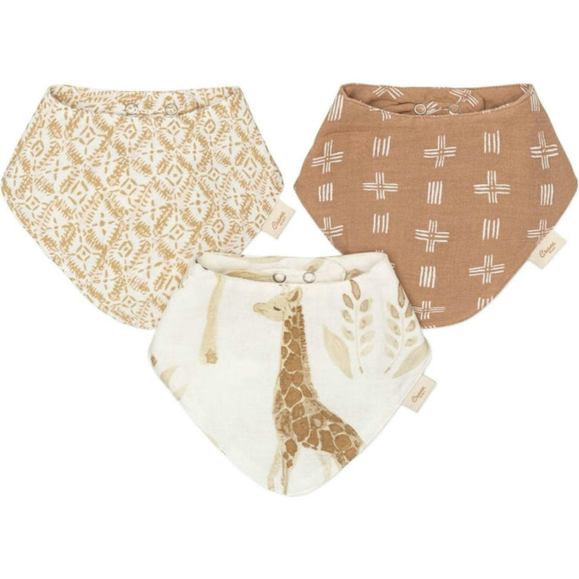 Kendi 3-pc. Muslin Baby Bib Set (Safari Animal)