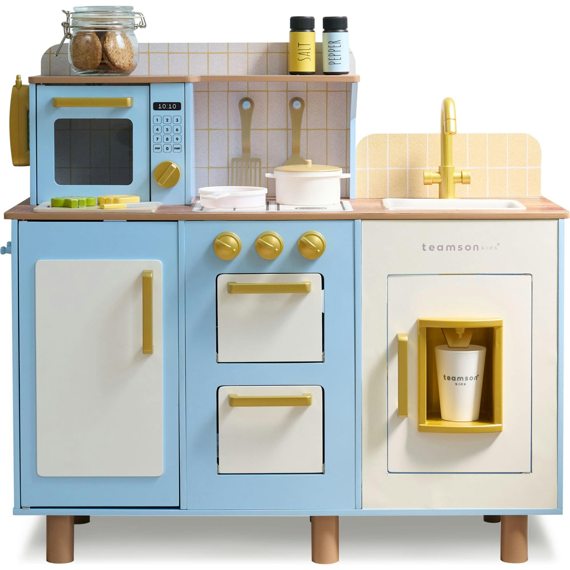 Teamson Kids Little Chef Hampton Wooden Play Kitchen With 17 Accessories