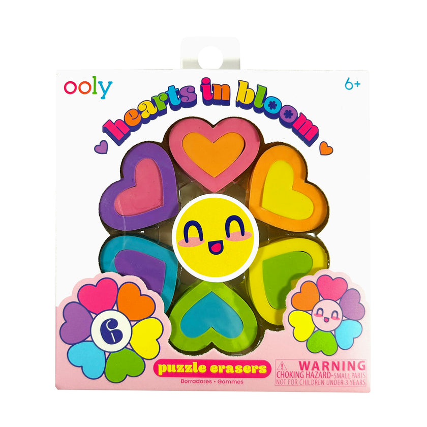 Hearts in Bloom Puzzle Erasers - Set of 6