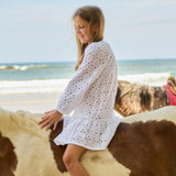 girls white embroidered coverup