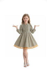 Green Floral Layered Dress