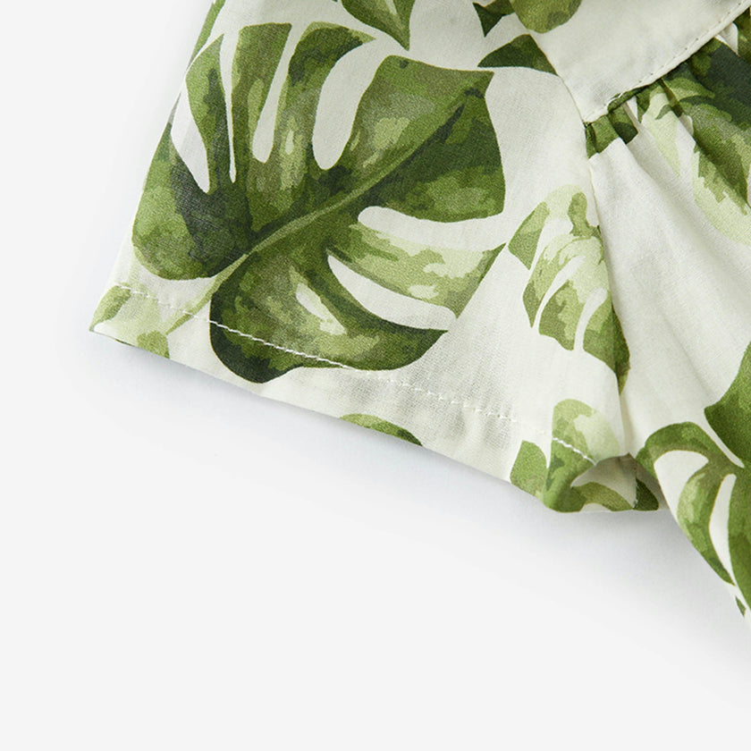 Island Leaf Ruffle Dress & Bloomers