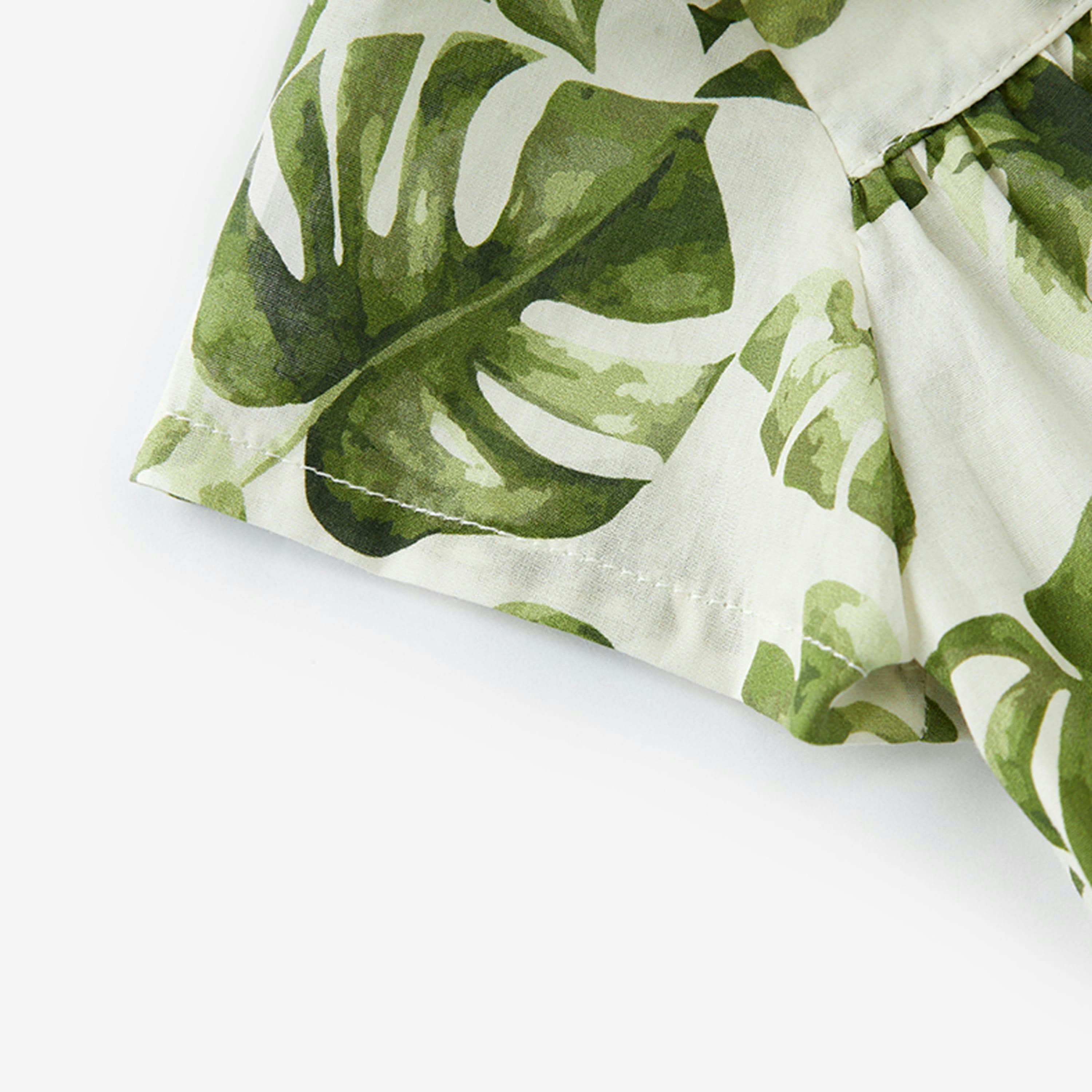 Island Leaf Ruffle Dress & Bloomers