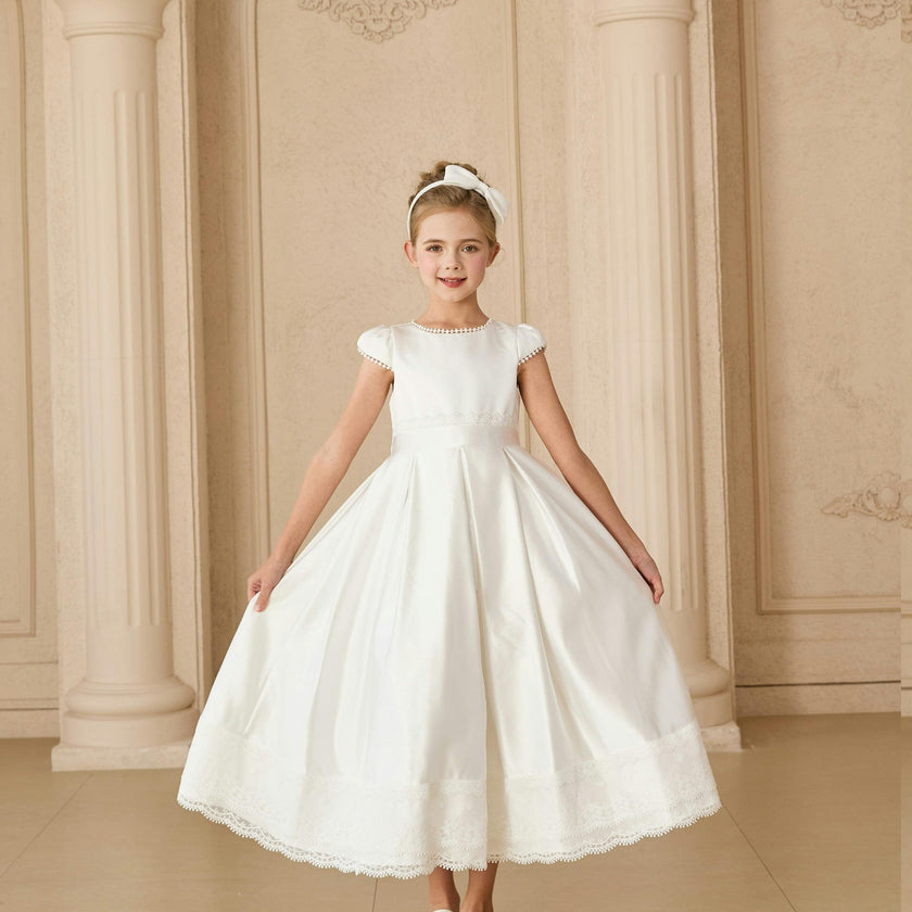 White Pearl-Trim Havenelle Dress