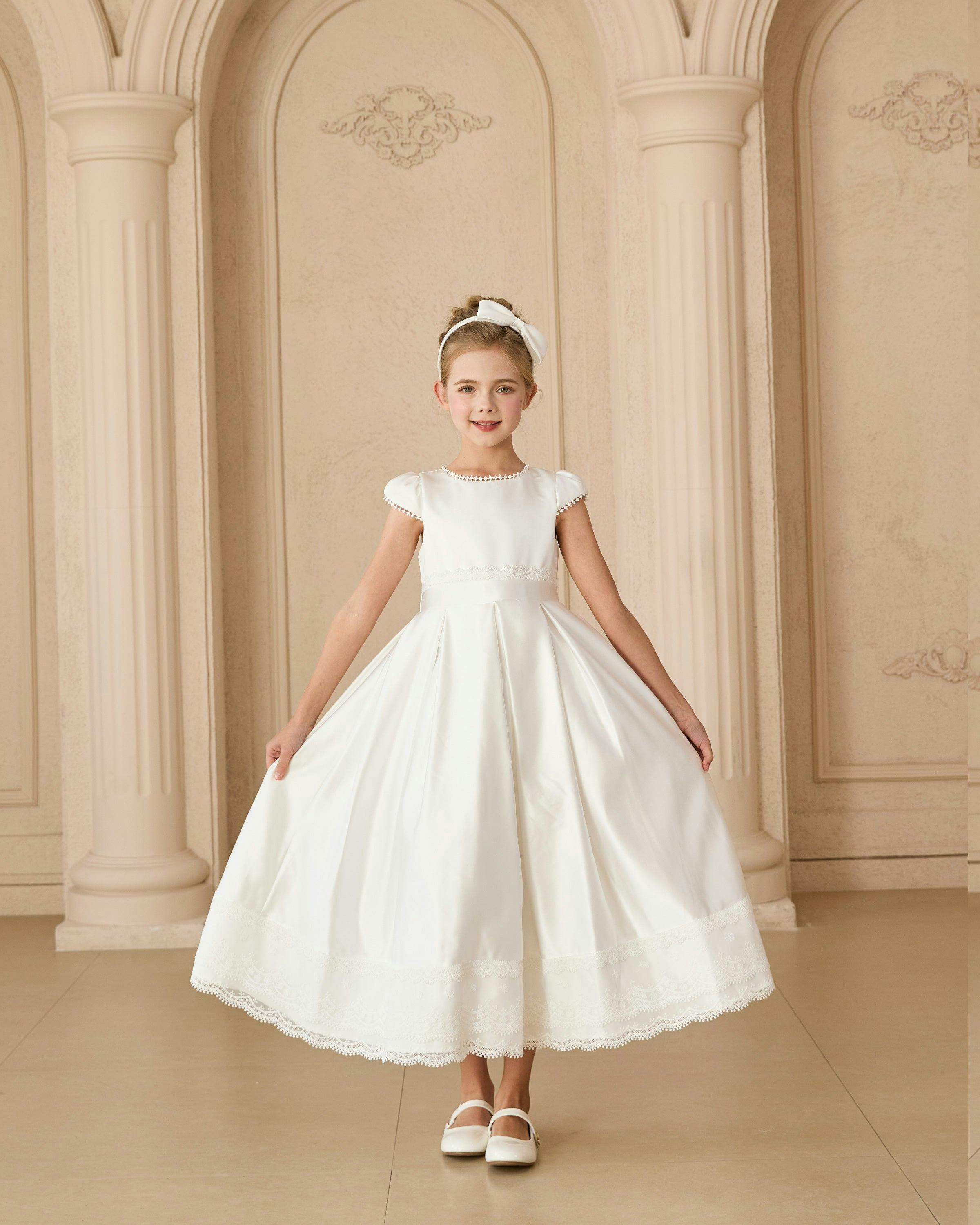 White Pearl-Trim Havenelle Dress