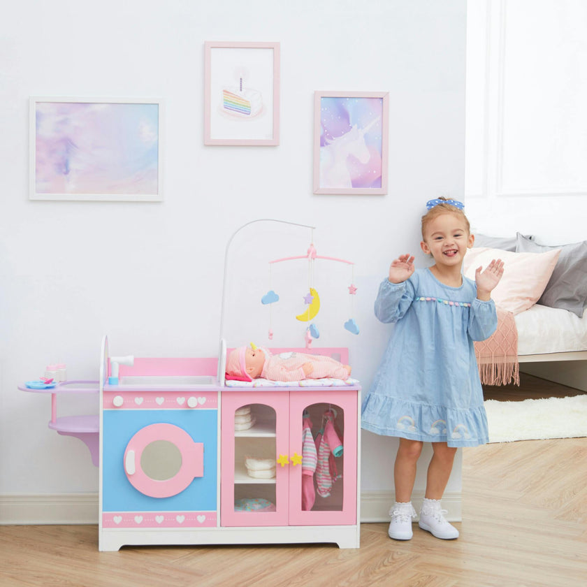 Olivia's Little World Wooden Baby Doll 6-in-1 Changing Station