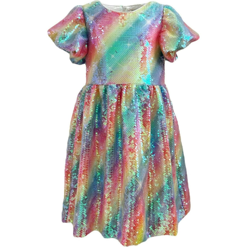 Lola + The Boys Shimmer Rainbow Sequin Dress, 10