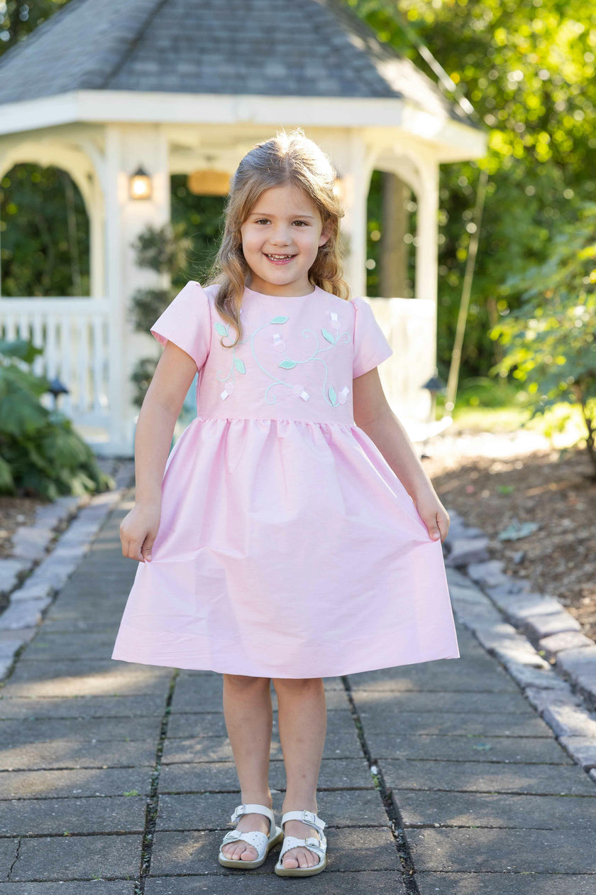 Dupioni Dress With Flower Vines