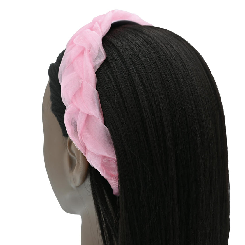 Multicolored Braided Tulle Headband