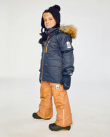 Two Piece Play Snowsuit Navy Blue With Brown Pants