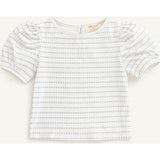 Puff Sleeve Tee in Purple Heart Stripe