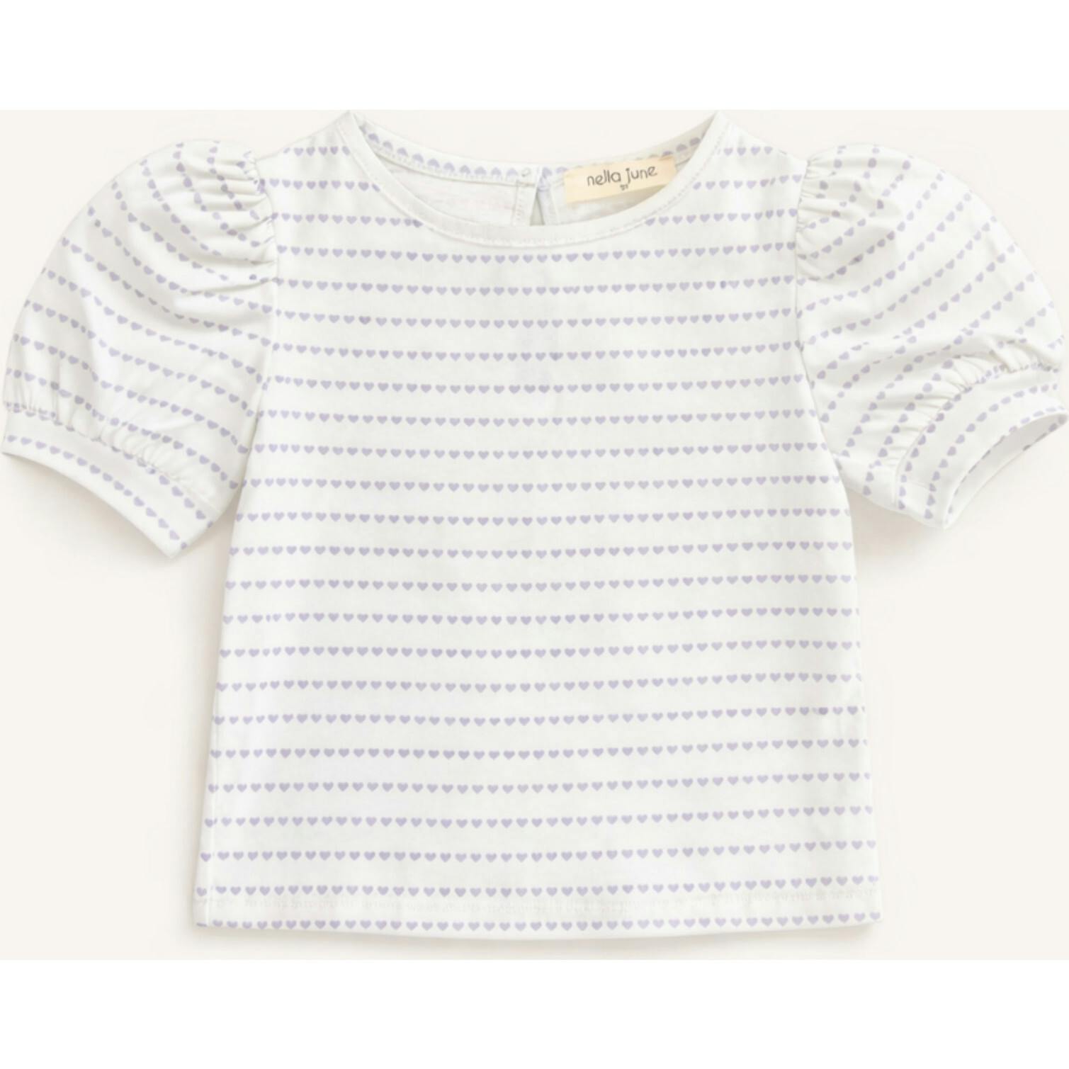 Puff Sleeve Tee in Purple Heart Stripe