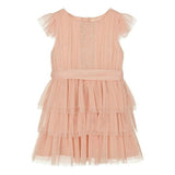 Peach Pleated Tulle Dress