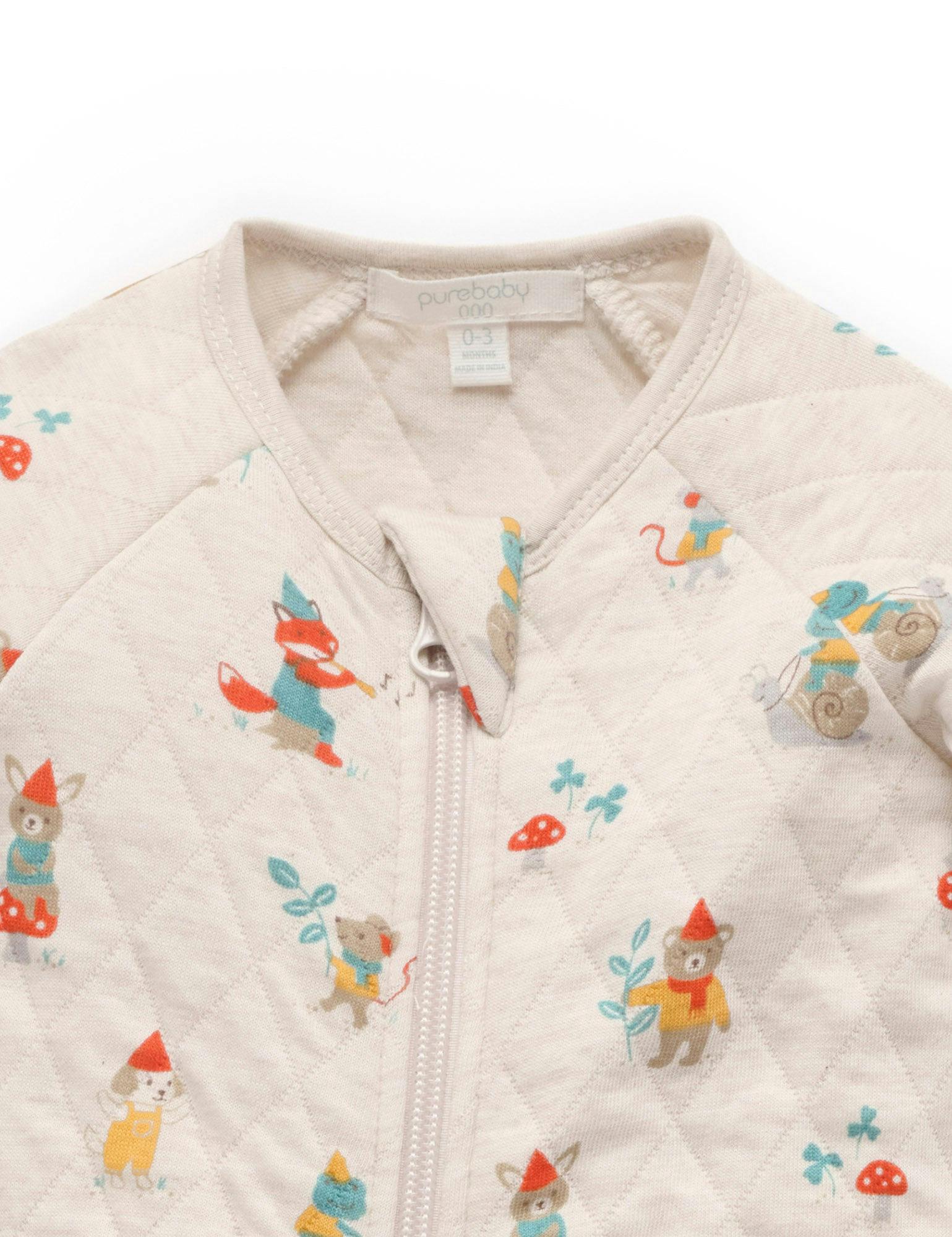 Quilted Growsuit Gnome Print