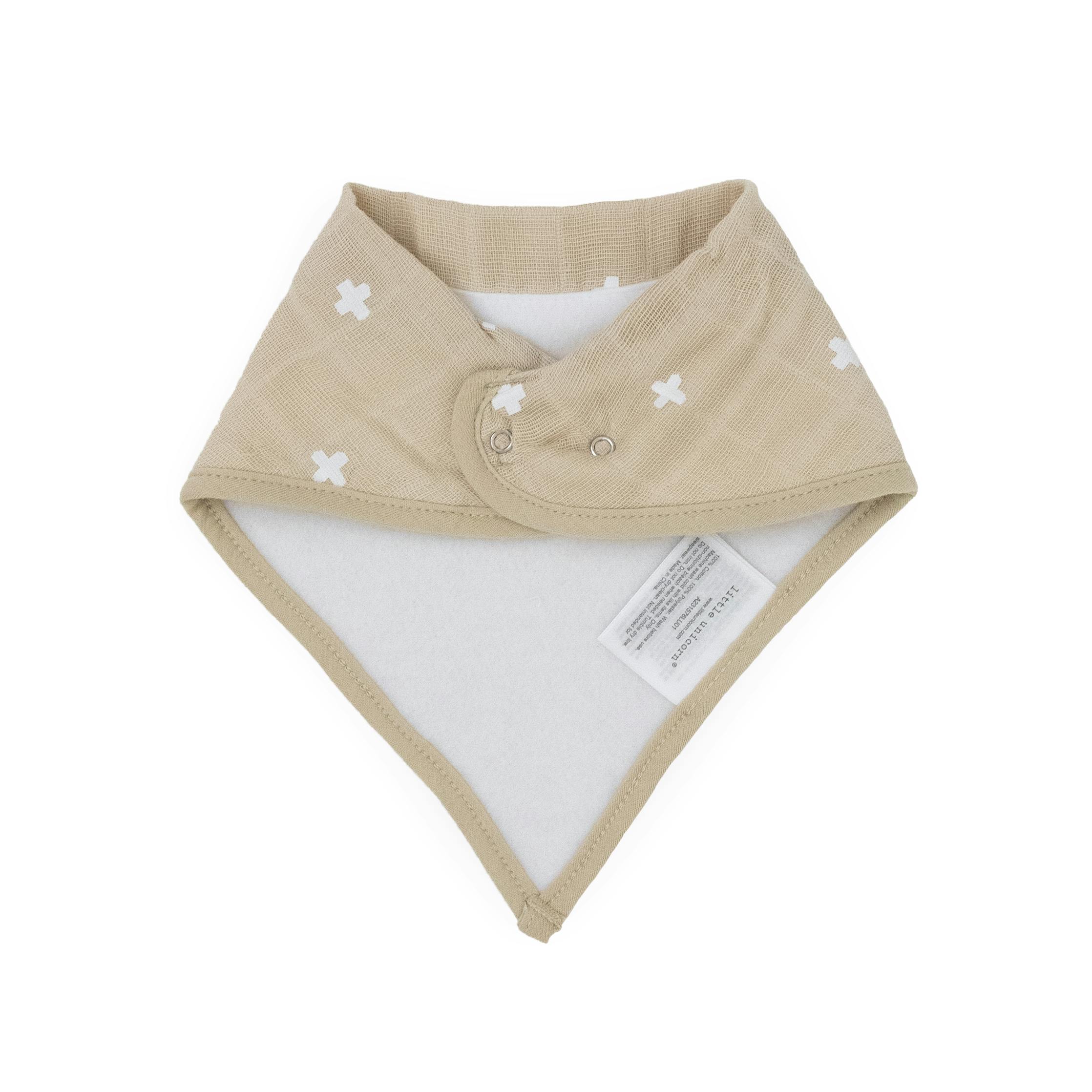 Cotton Muslin + Fleece Bandana Bib 4 Pack - Mauve Stripe
