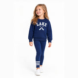 Navy Lake Signature Crew Sweatshirt