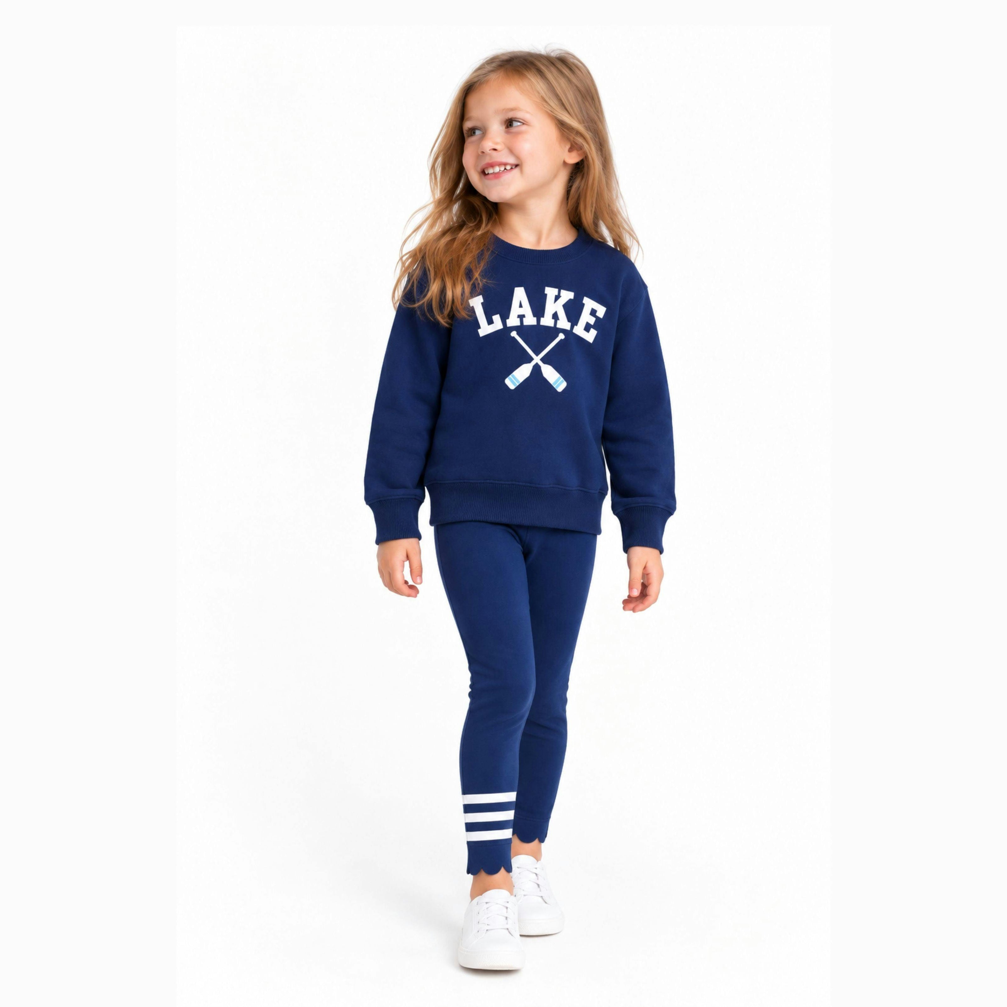 Navy Lake Signature Crew Sweatshirt