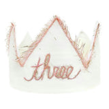 "Three" Linen Crown With Eyelash Trim