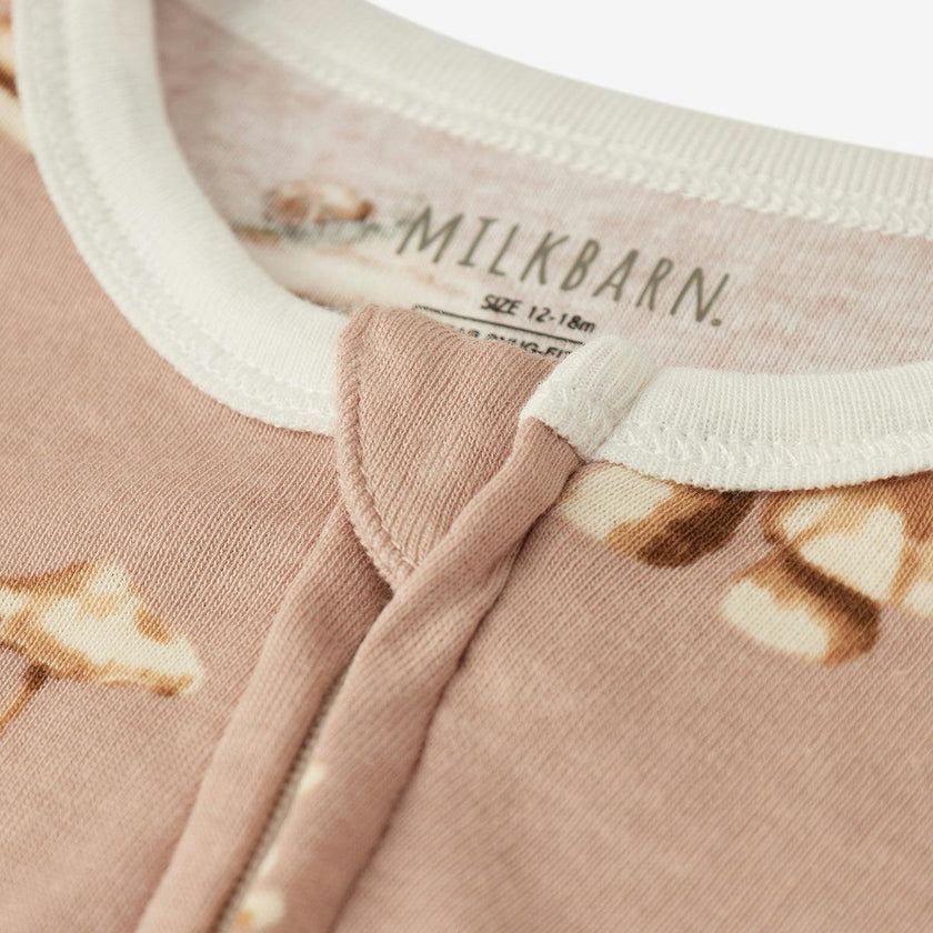 Mushroom Organic Cotton Zipper Pajama