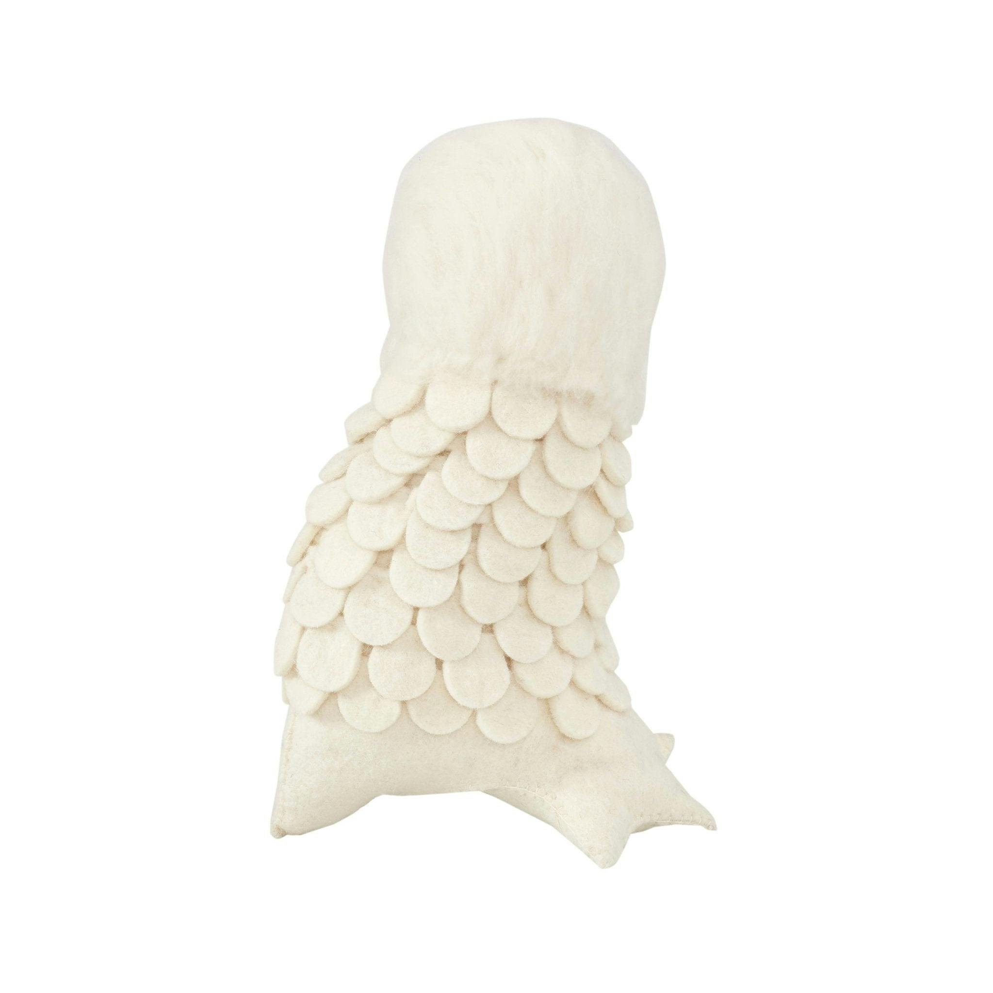 Snowy Owl Handmade Hand Felted Wool Christmas Tree Topper Arcadia Home