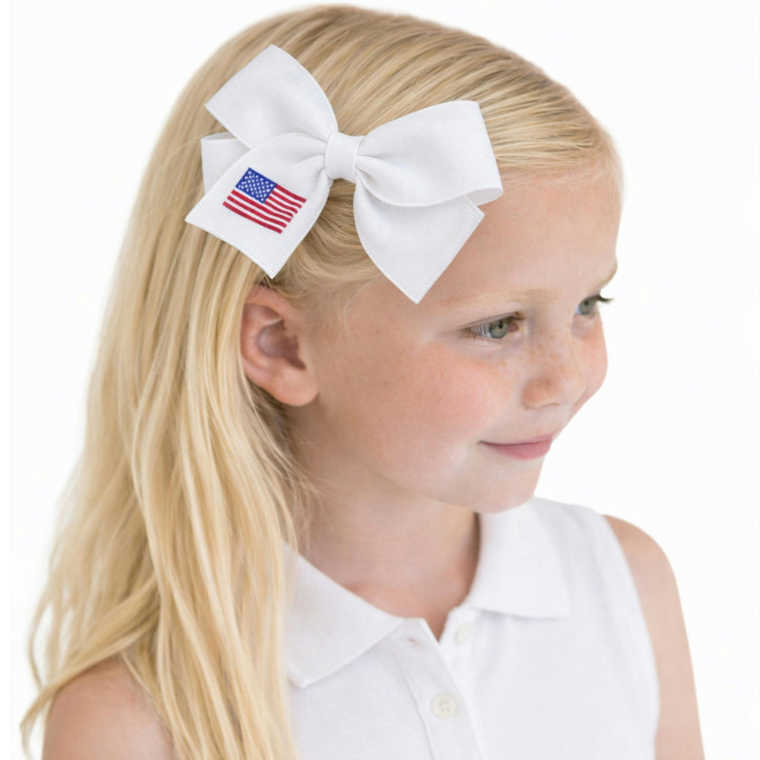 American Flag Hair Bow