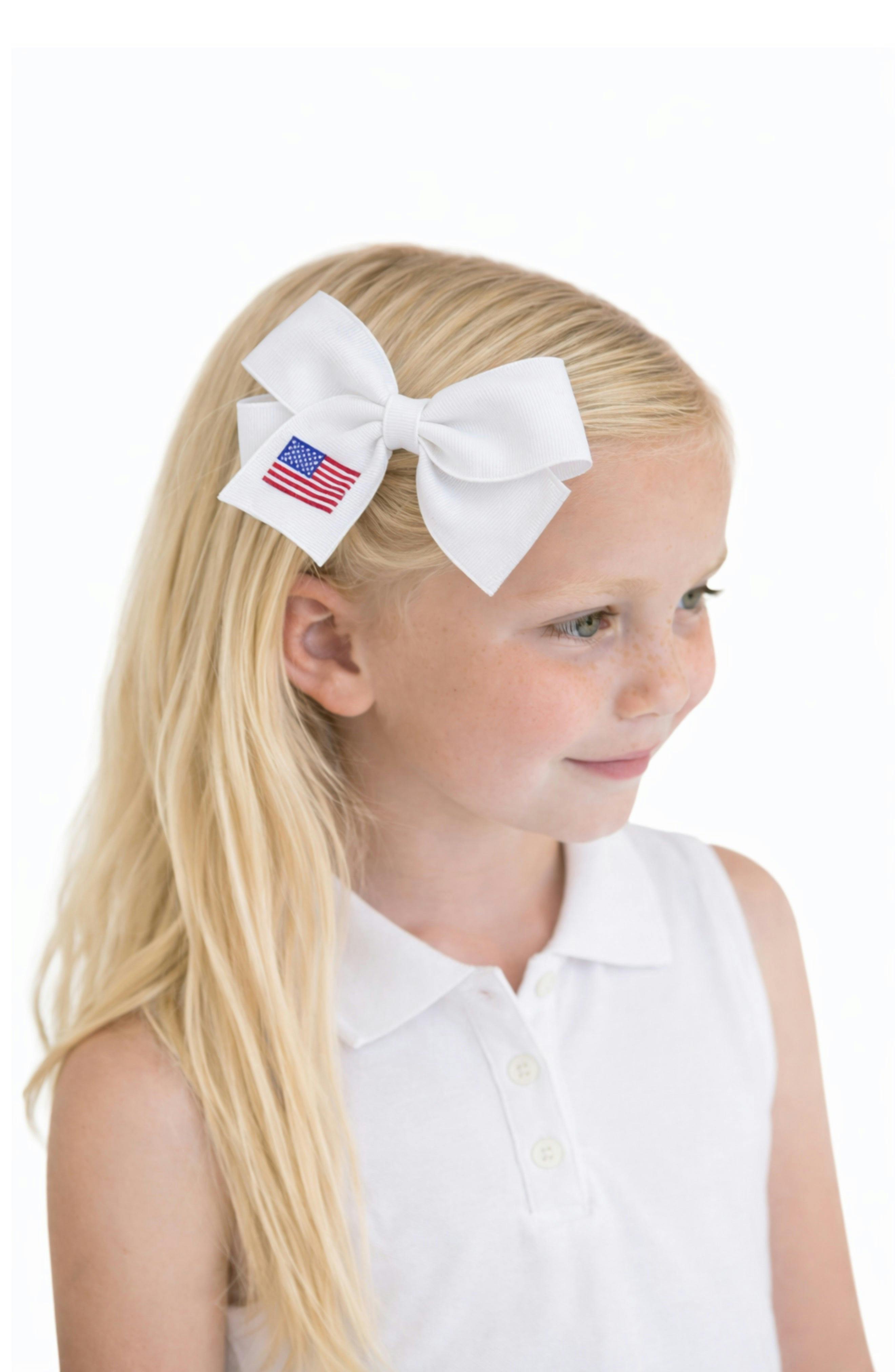 American Flag Hair Bow