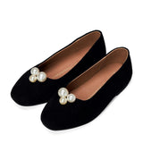 Tessa Velvet Suede Square Toe Ballet Flats