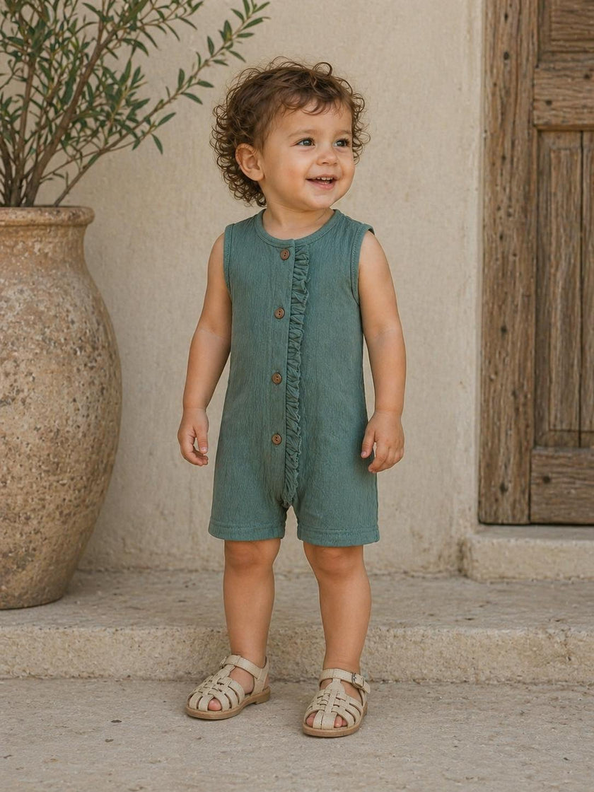 Cotton Gauze Ruffle Romper
