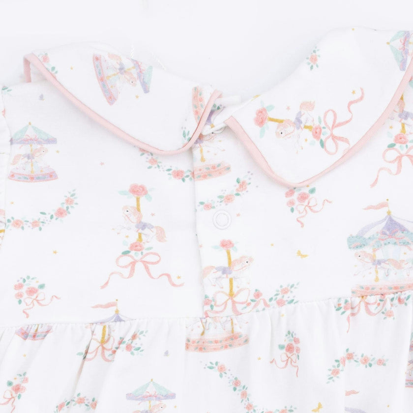Carousel with Bows - Classic Puff Sleeve Babydoll Bubble