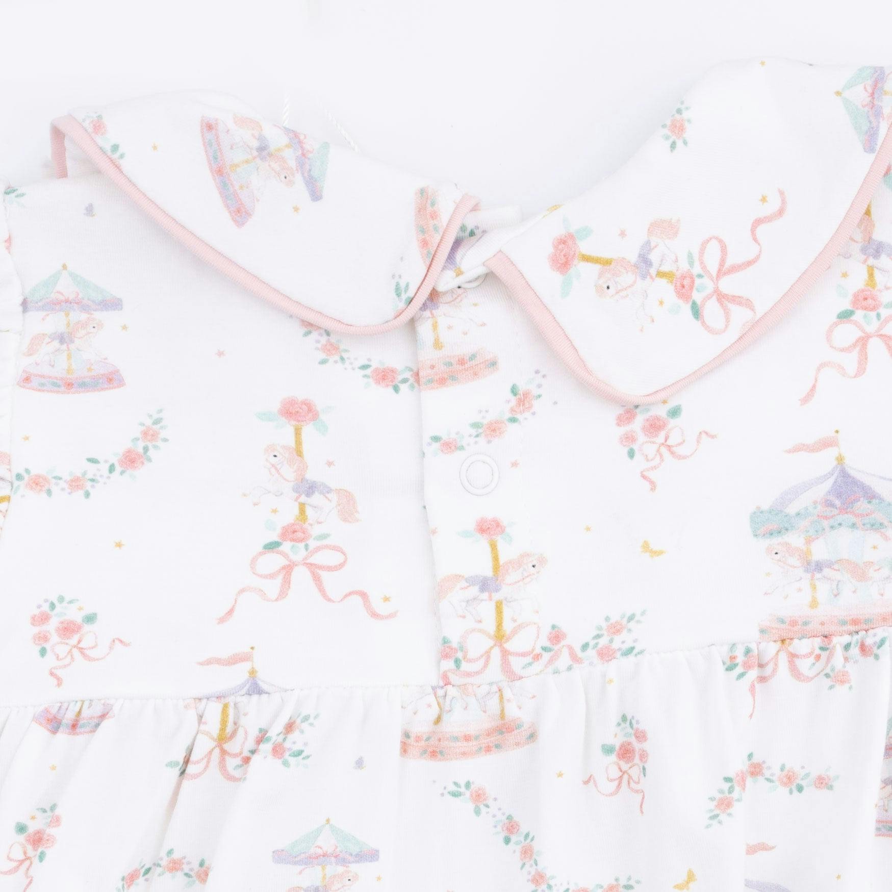 Carousel with Bows - Classic Puff Sleeve Babydoll Bubble
