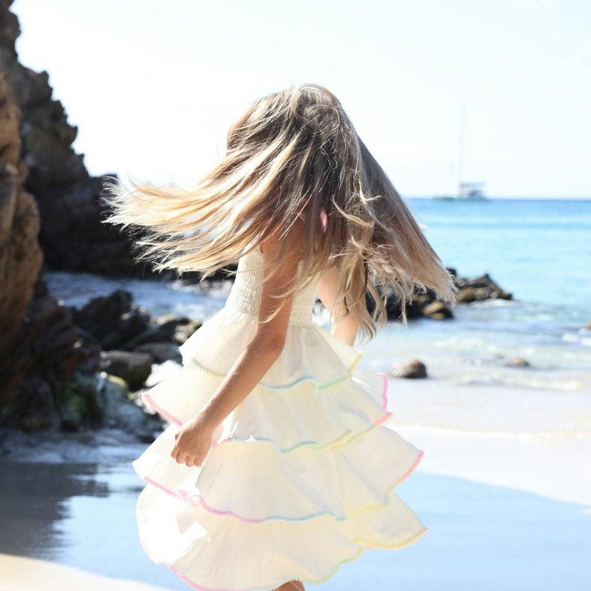 Rainbow Tiered Bow Dress