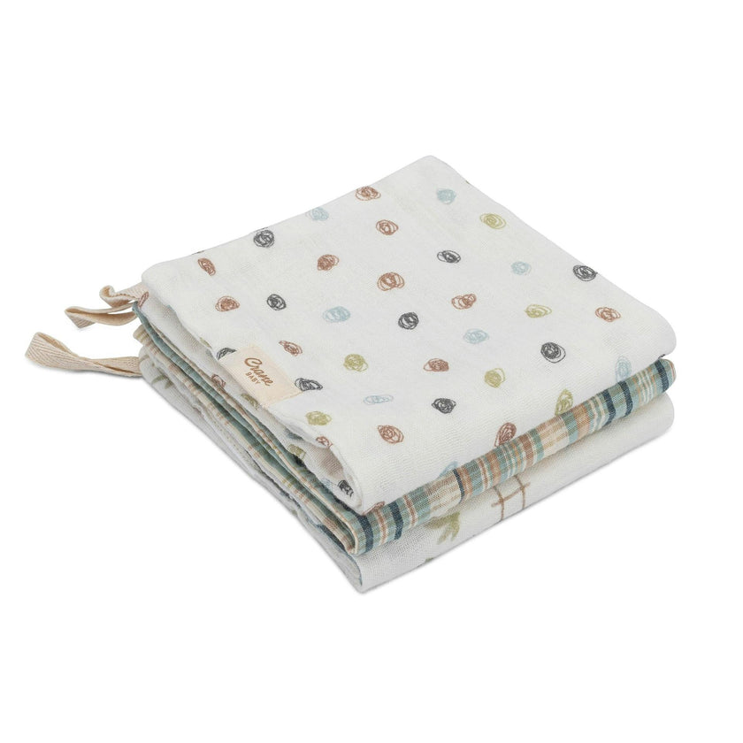 Charlie Farmhouse Tractor Hooded Baby Bath Towel & Washcloth Set