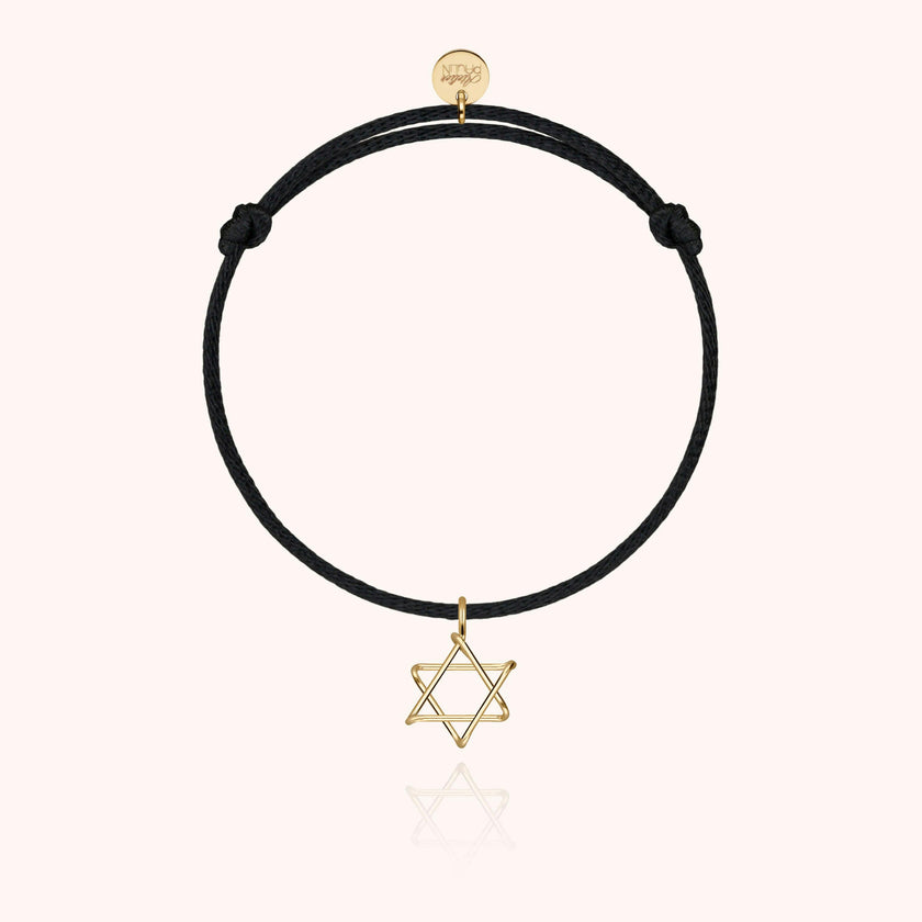 Symbolic Star of David Cord Bracelet, 14k Gold-Filled